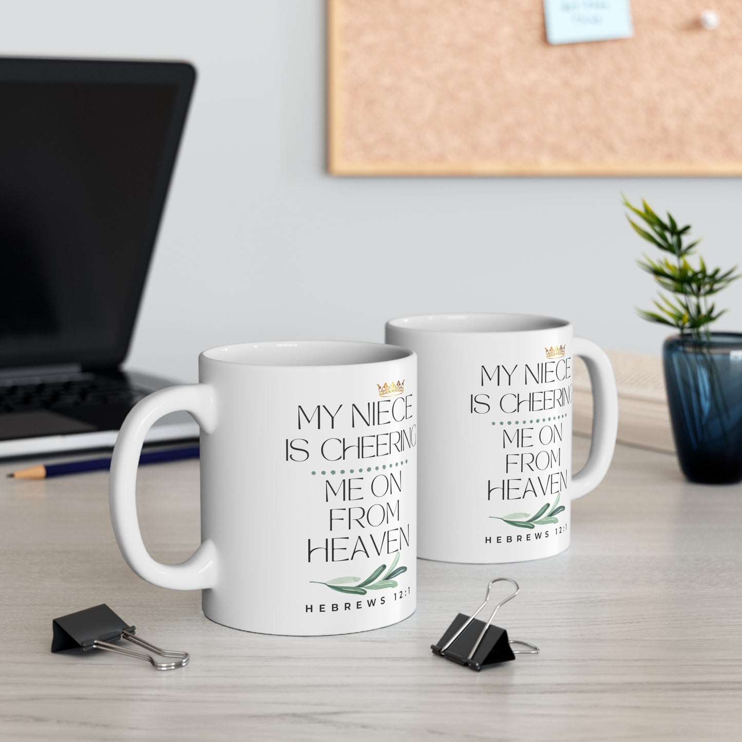 Niece Memorial Gift Mug, Cheering Me on from Heaven
