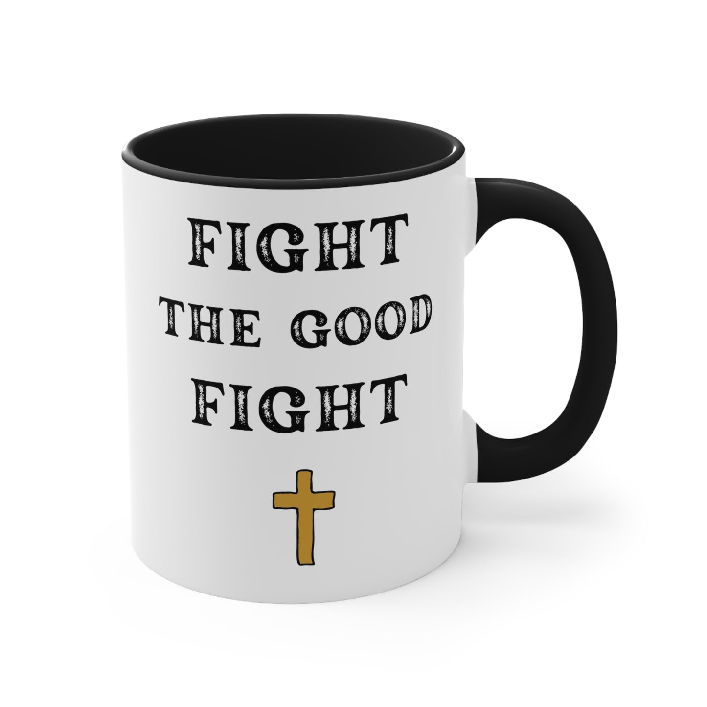 Christian Bible Gift Mug, 2 Timothy 4:8, Fight the Good Fight