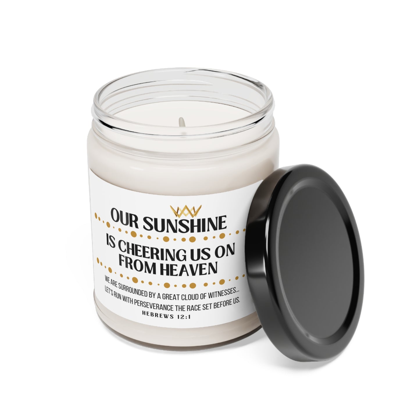 Our Sunshine Memorial Scented Soy Candle, Cheering Us On From Heaven