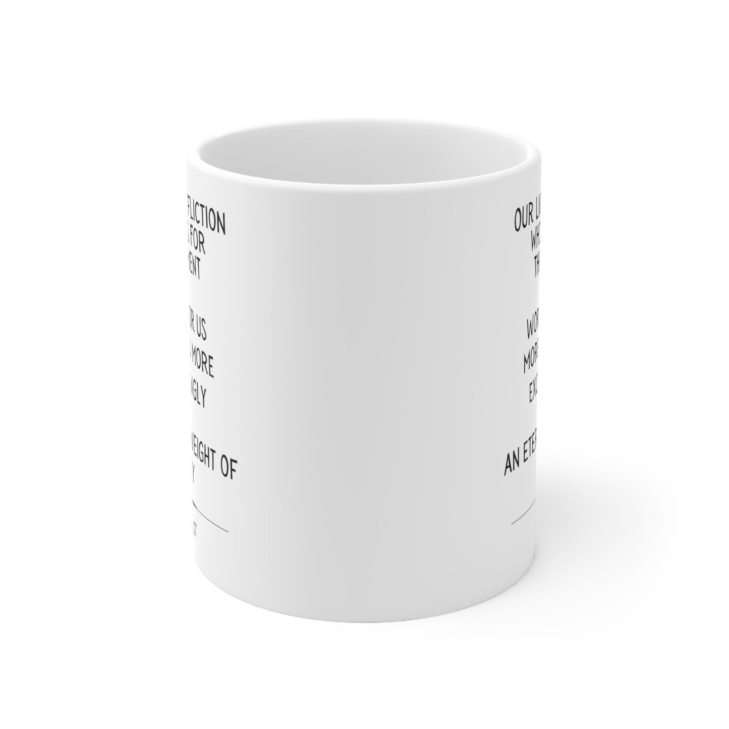 Scripture Mug, Our Light Affliction, 2 Corinthians 4:17