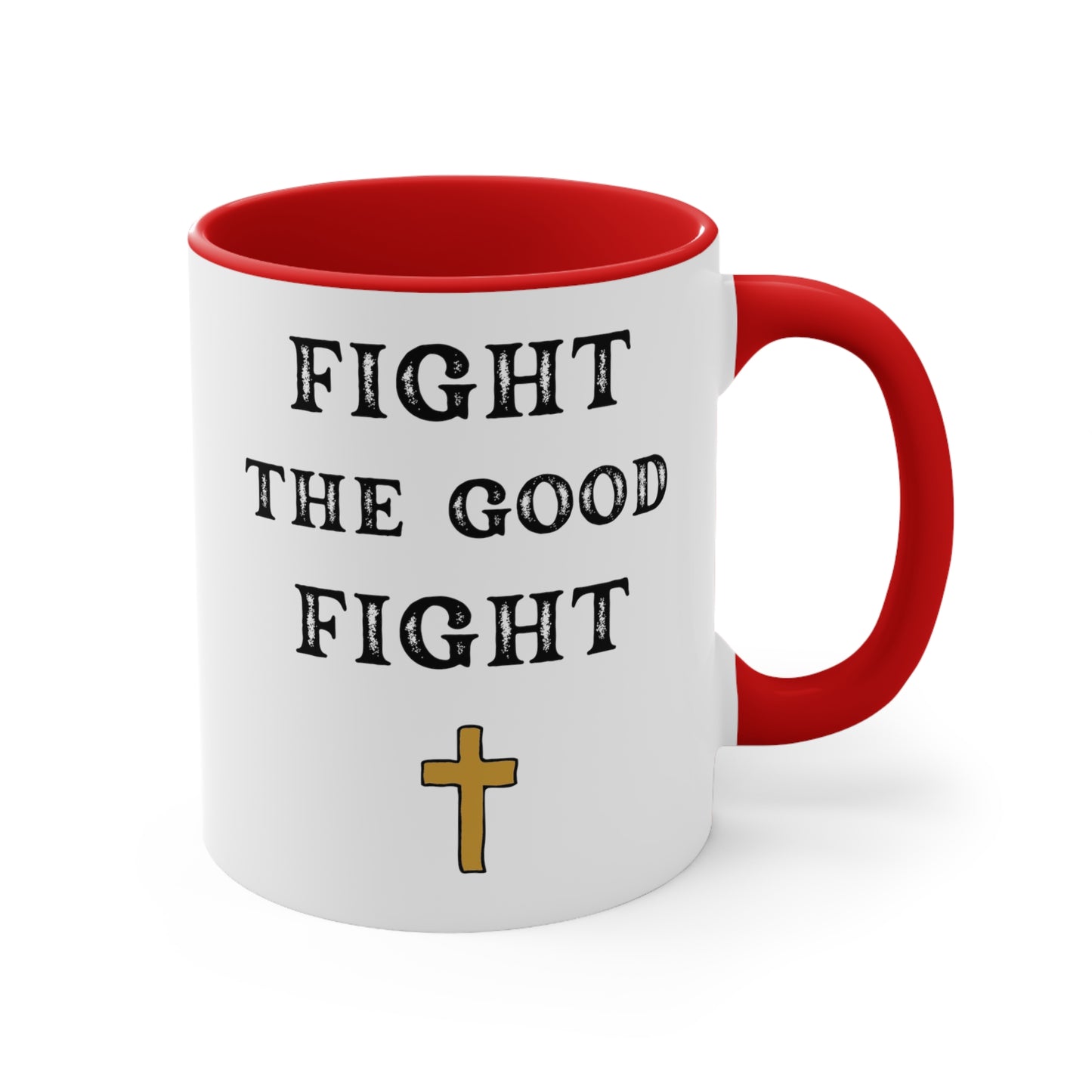 Christian Bible Gift Mug, 2 Timothy 4:8, Fight the Good Fight