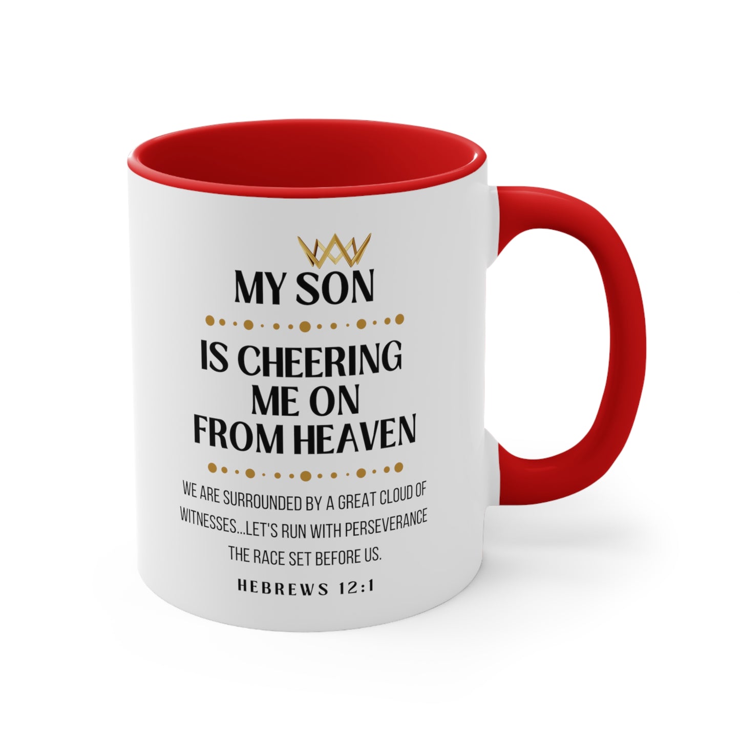 Son Memorial Gift Mug, Cheering Me on from Heaven