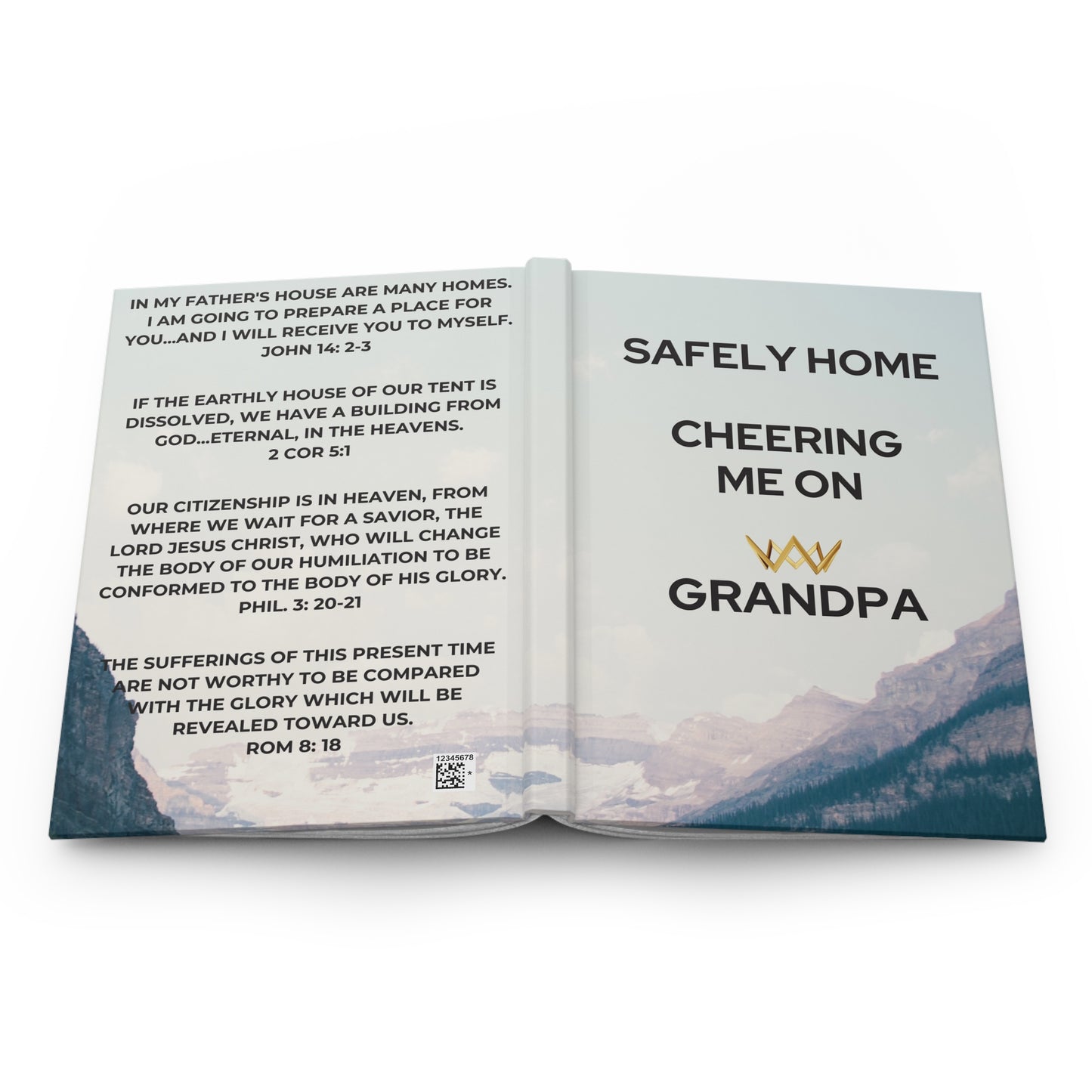 Grief Journal for Loss of Grandpa, Safely Home Cheering Me On