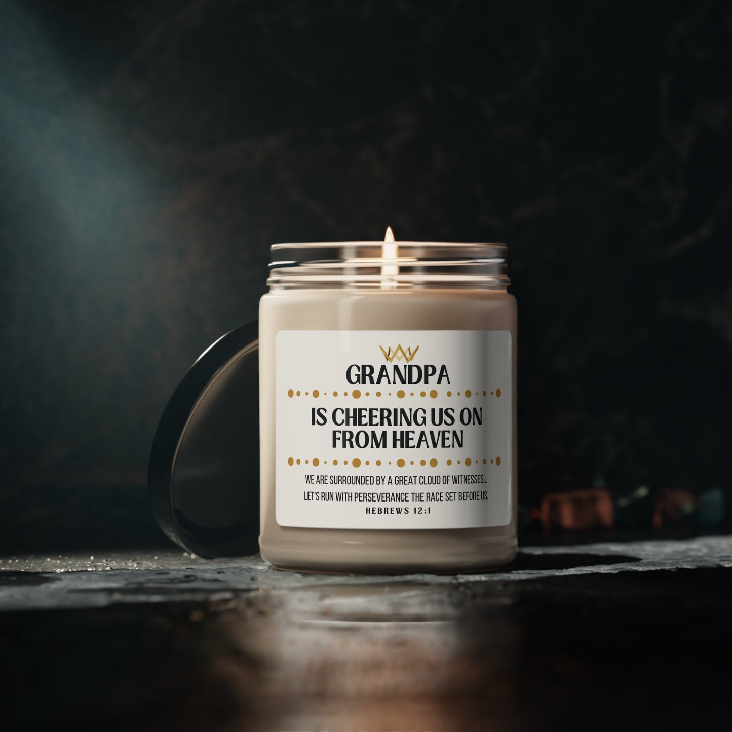 Grandpa Memorial Soy Candle, Cheering Us On From Heaven