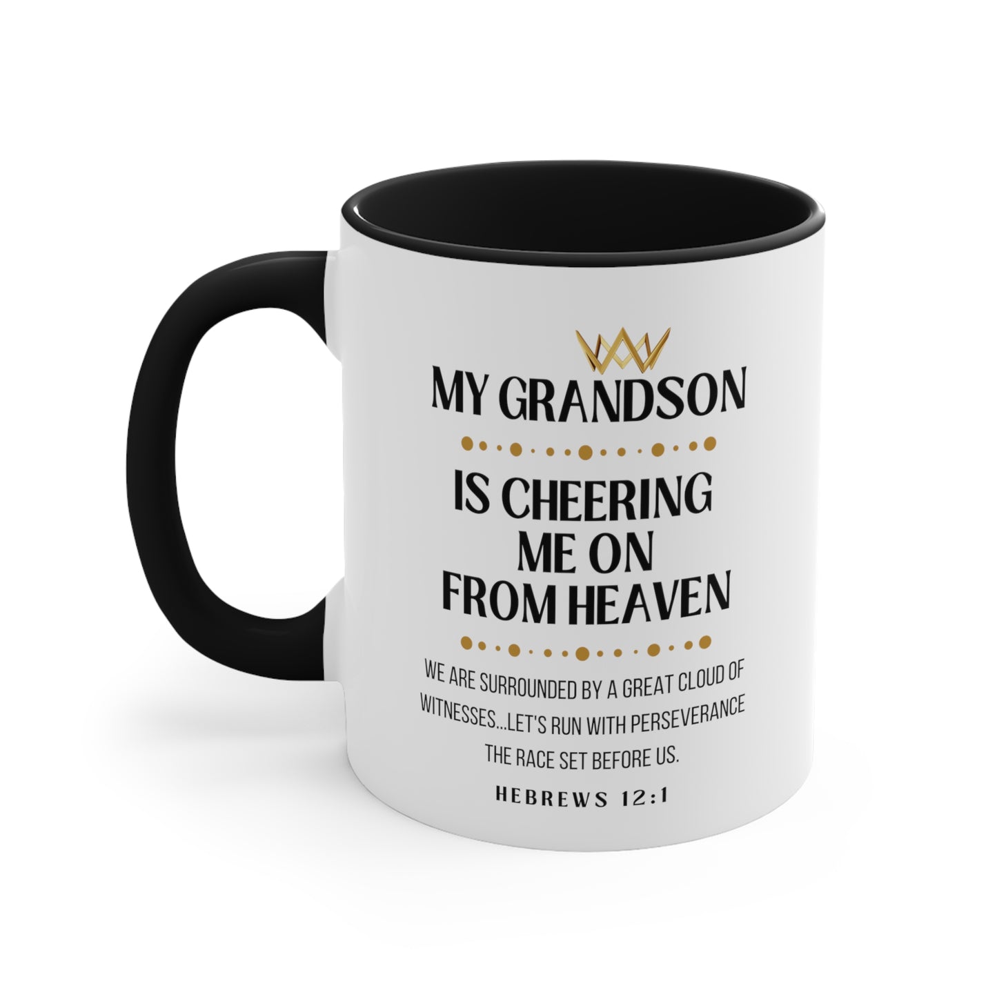 Grandson Memorial Gift Mug, Cheering Me On From Heaven