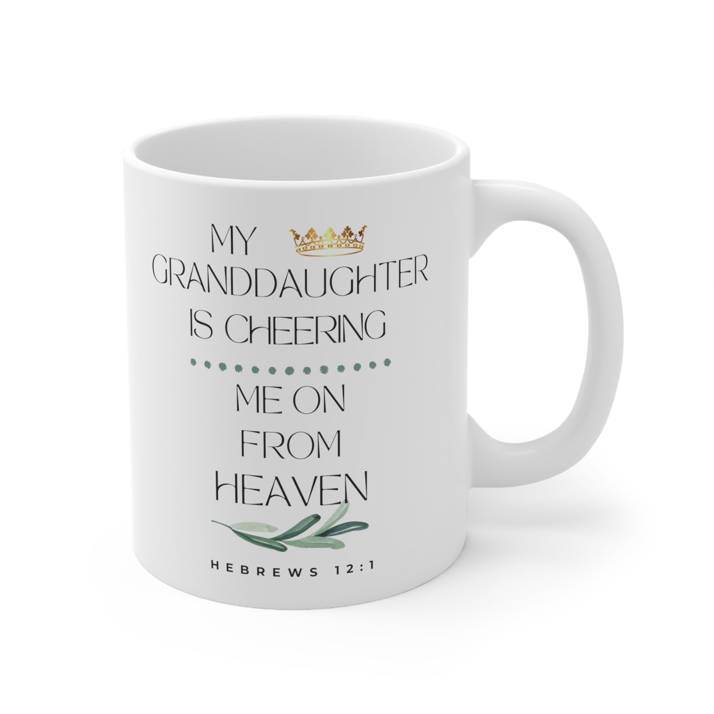 Granddaughter Memorial Gift Mug, Cheering Me on from Heaven