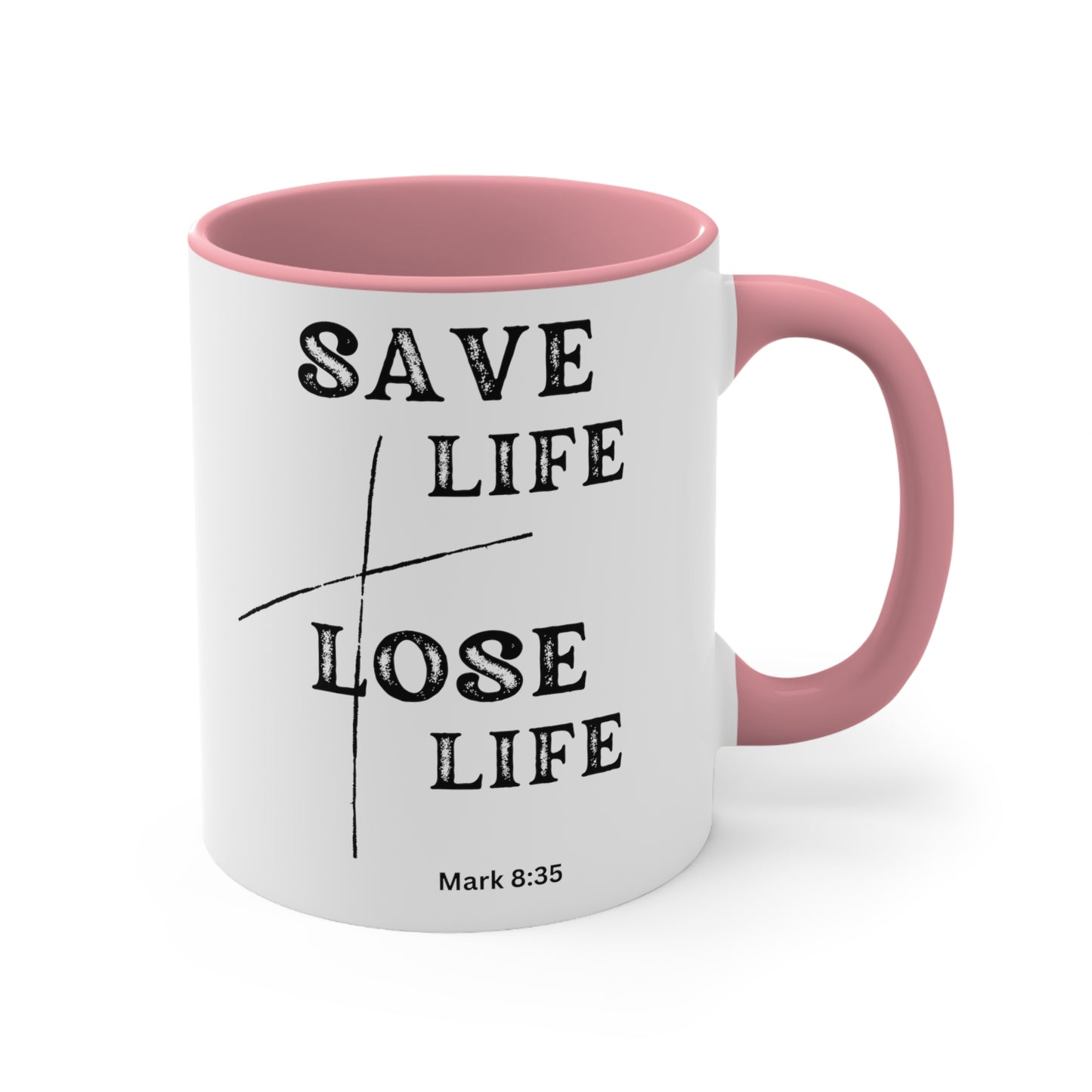 Christian Bible Gift Mug, Mark 8:34-35, Whoever Wants to Save His Life Will Lose It