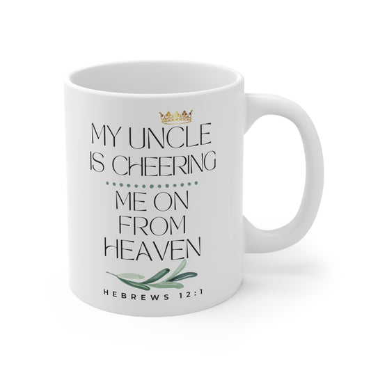 Uncle Memorial Gift Mug, Cheering Me on from Heaven