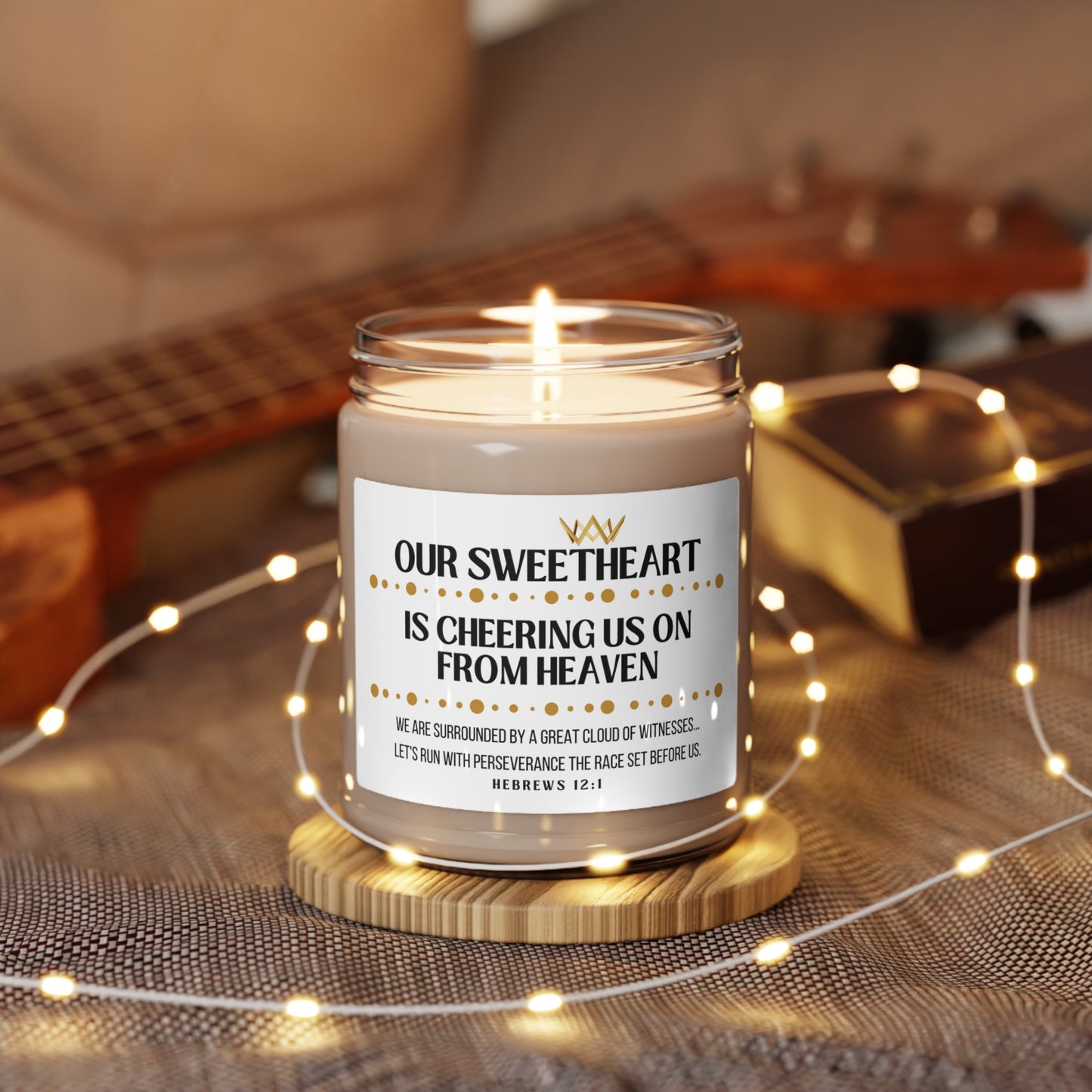 Sweetheart Memorial Scented Soy Candle, Cheering Us On From Heaven