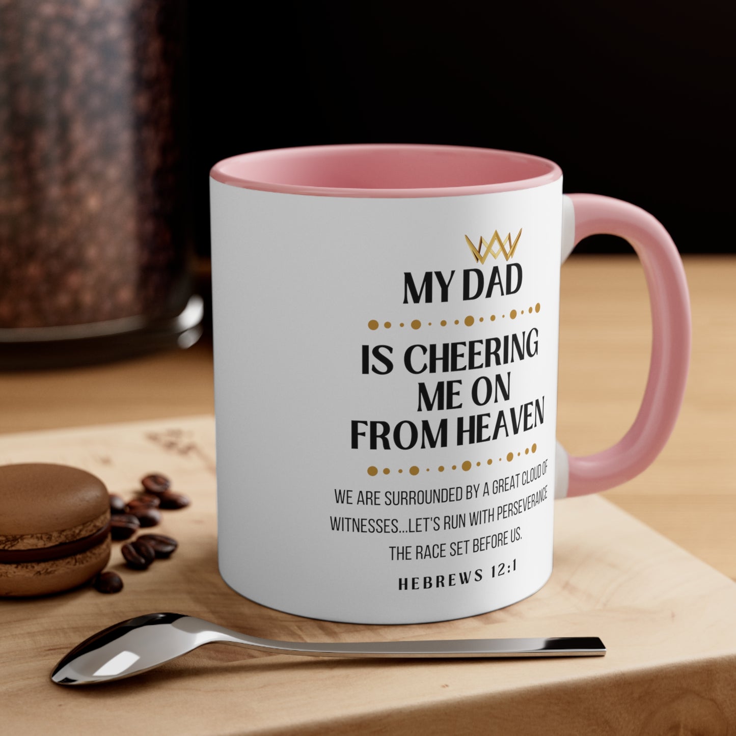 Dad Memorial Gift Mug, Cheering Me on from Heaven