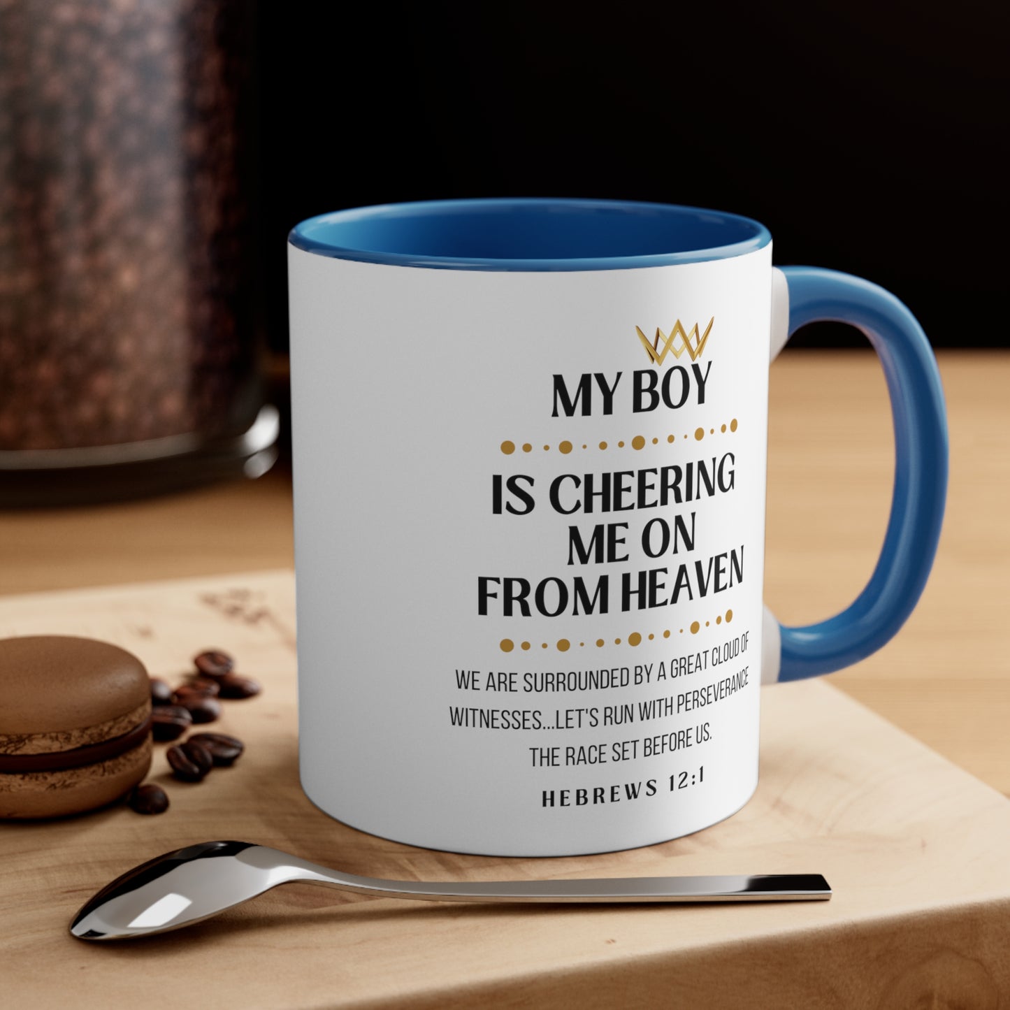 My Boy Memorial Gift Mug, Cheering Me On From Heaven