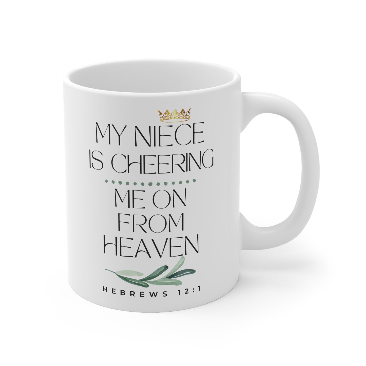 Niece Memorial Gift Mug, Cheering Me on from Heaven