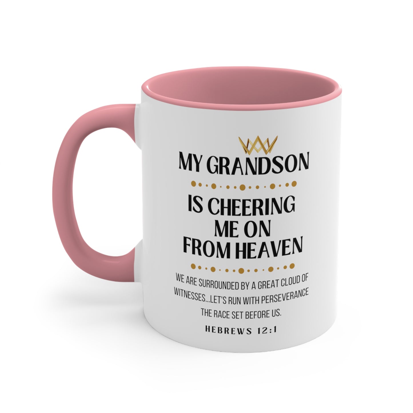 Grandson Memorial Gift Mug, Cheering Me On From Heaven