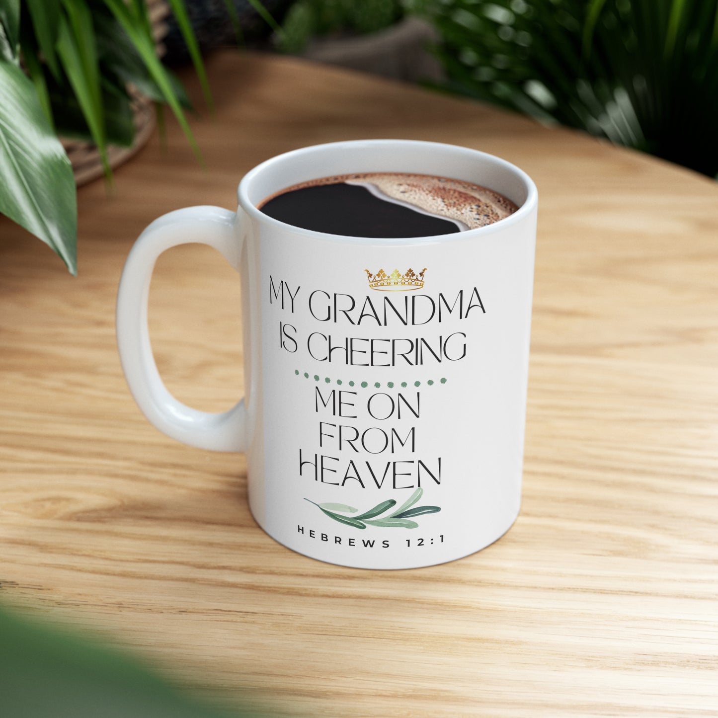 Grandmother Memorial Gift Mug, Cheering Me On From Heaven