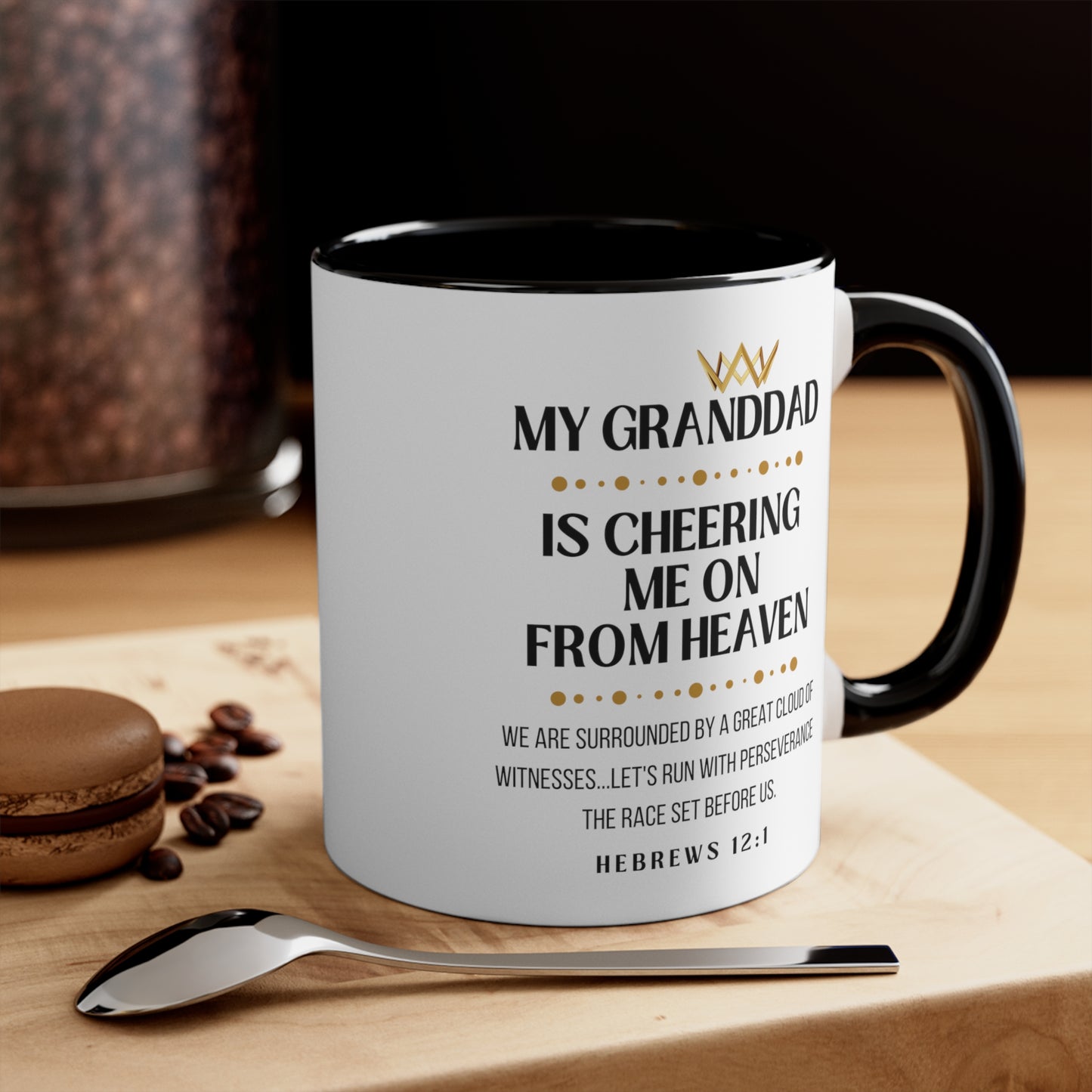 Grandfather Memorial Gift Mug, Cheering Me On From Heaven