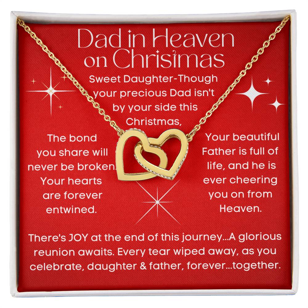 Dad In Heaven for Christmas Memorial Heart Necklace