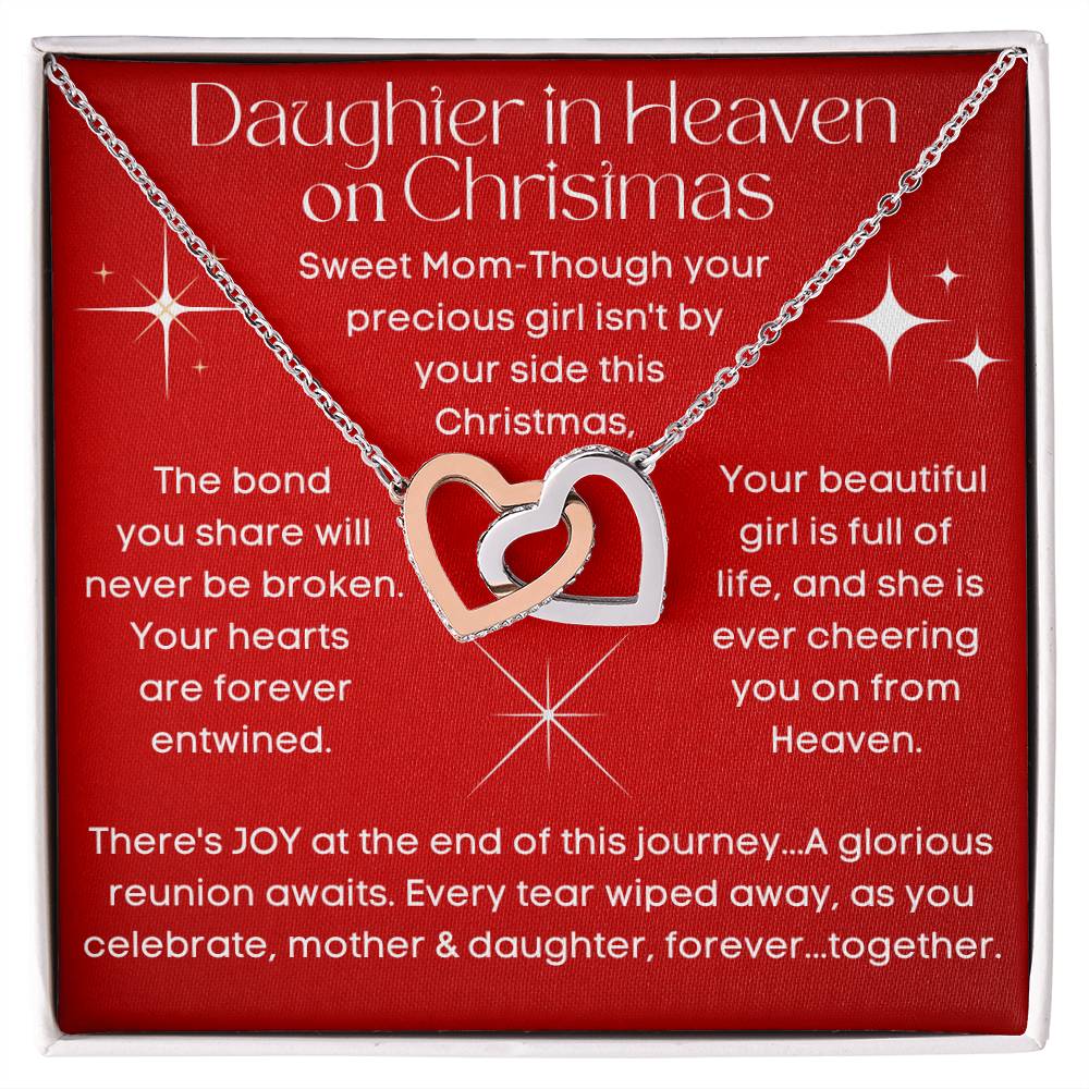 Daughter In Heaven for Christmas Memorial Heart Necklace