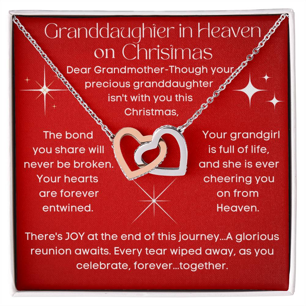 Granddaughter In Heaven for Christmas Memorial Heart Necklace