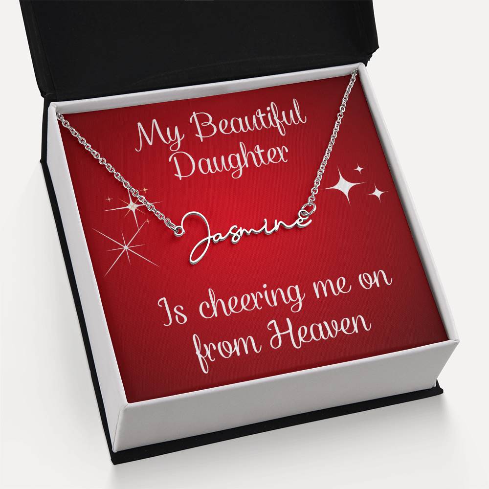 Memorial Name Necklace for Loss of Daughter