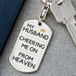 Husband Memorial Engravable Keychain, Cheering Me On From Heaven