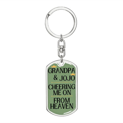 Personalized Engravable Memorial Key Chain, Cheering Me On From Heaven