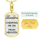 Grandpa Memorial Engravable Keychain, Cheering Me On From Heaven