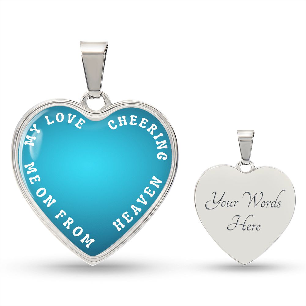 Memorial Engravable Heart Necklace, Cheering Me On From Heaven