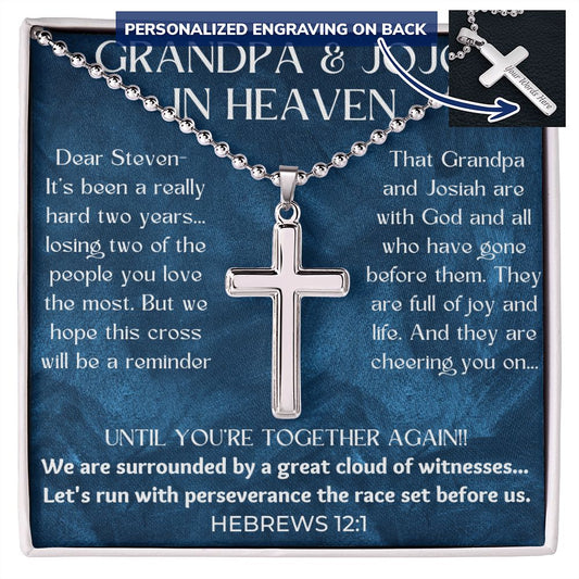 PERSONALIZED Engravable Cross Necklace & Message Card--WRITE YOUR OWN MESSAGE