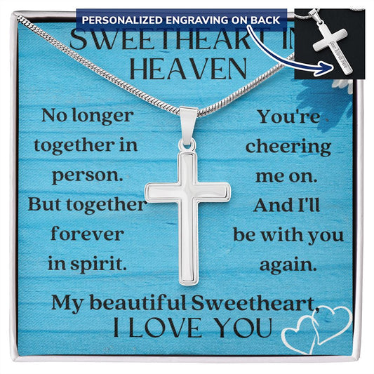 My Sweetheart Memorial Engravable Cross Necklace