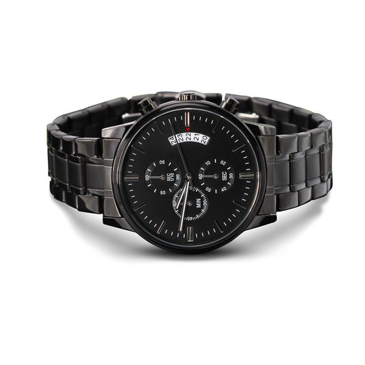 Men's Personalized Engraved Chronograph Watch--UPLOAD YOUR MESSAGE