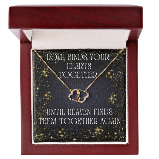 Memorial GOLD Hearts Necklace, Love Binds Your Hearts Together
