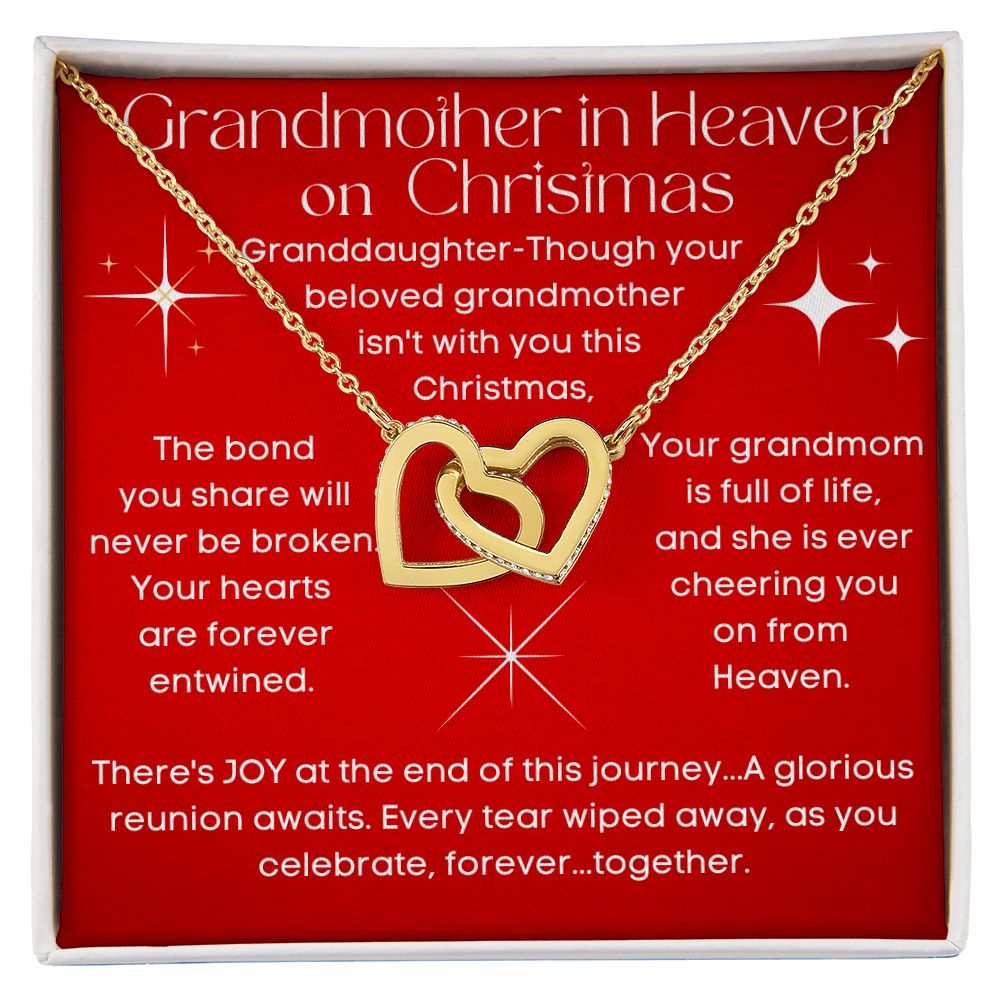 Grandmother In Heaven for Christmas Memorial Heart Necklace