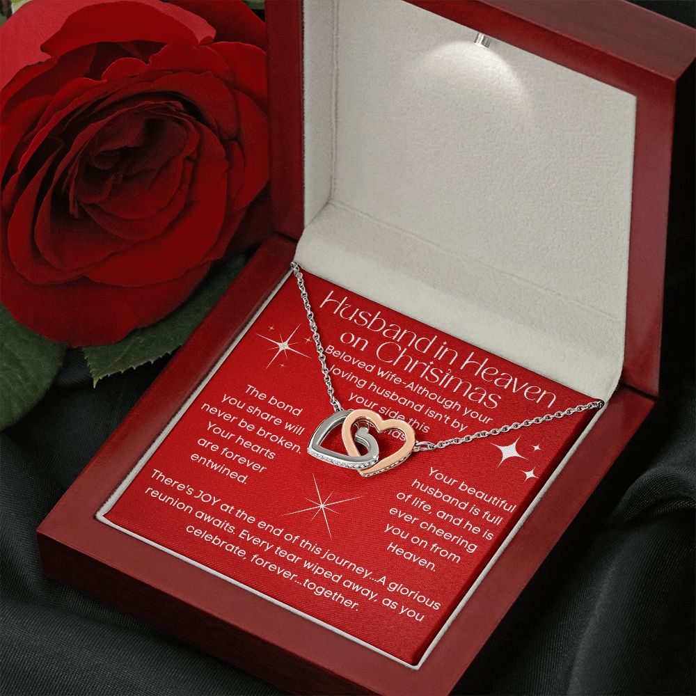 Husband In Heaven for Christmas Memorial Heart Necklace