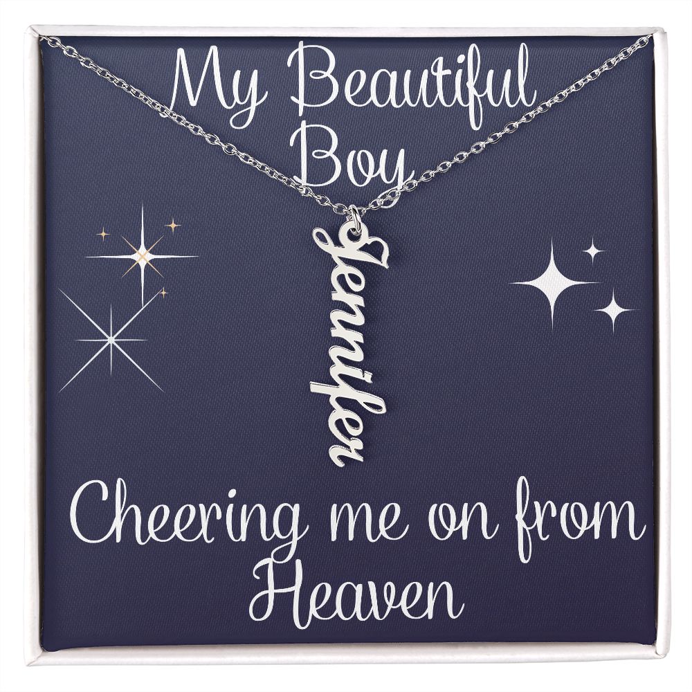 Memorial Name Necklace for Loss of Son, Grandon